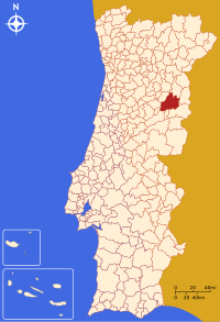 Guarda belediyesini gösteren Portekiz haritası