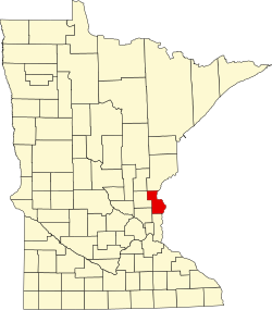 Karte von Chisago County innerhalb von Minnesota