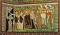 Vertikale Kompositionslinien. Reihung der Personen. Mosaik, San Vitale Ravenna.