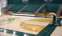 Cal Poly University's Mott Athletics Center in San Luis Obispo, Calif., home to NCAA basketball, volleyball and wrestling events, is shown in 2015.