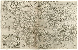 Χάρτης του 1540 του Νικόλαου Σοφιανού, όπου η Αλόνησος (Alonesus) απεικονίζεται κοντά στη Σκόπελο (ανατύπωση του 1562)