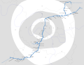 Karte der RER-Linie B in der d'Île de France