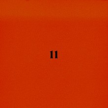 An orange background with "11" in black