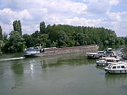 Verdun-sur-le-Doubs - navigazione sul Doubs (chiatta e imbarcazioni da diporto)