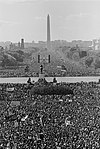 An aerial view of the march