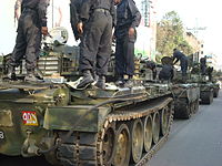 An array of tanks waiting beside Abahani ground on 26 February 2009