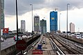 Taksin-Brücke: Blick auf die Gleise des Skytrain