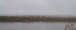 Debin through the morning mist over the Kolyma River