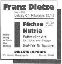 1934: „Einzel-Felle für Reparaturen“