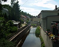 Die Kleine Striegis am Stadtpark von Hainichen