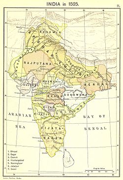 1525'te Mâlvâ Sultanlığı, Gondvana kabileleriyle beraber