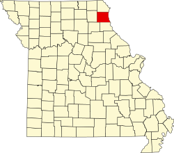 Karte von Lewis County innerhalb von Missouri