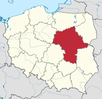 Mazovya'nın Polonya'daki konumu.