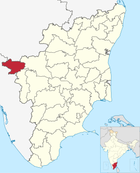Positionskarte des Distrikts Nilgiris