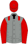 Grey, red epaulets, sleeves and cap