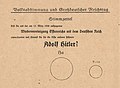 1938'de Anschluss ve Almanya seçimleri için kullanılan oy pusulası