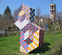 Vasarely-Skulptur in Pécs, Ungarn