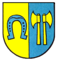 Ortswappen von Schozach mit Wappenmotiv der Sturmfeder