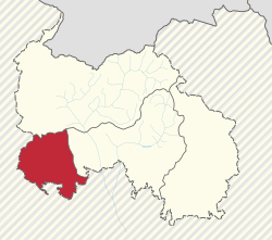 Location of Znaur District in South Ossetia