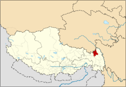 Location of Karub District within Tibet Autonomous Region