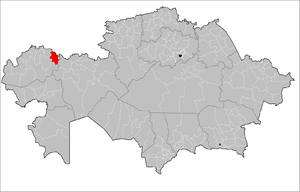 Location of Shyngyrlau District in Kazakhstan