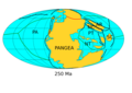 Paleogeography of the Earth at the Permian-Triassic boundary, around 250 Mya