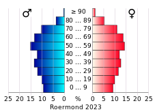 Bevolkingspiramide van de gemeente Roermond