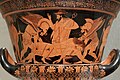 Sarpedon'un bedeni Hypnos ve Thanatos (Uyku ve Ölüm) tarafından taşınırken Hermes izliyor
