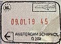 Ausreisegrenzkontrollstempel aus den Niederlanden Flughafen Amsterdam Schiphol