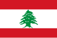 Flag of Lebanon (gules, 1/4 field)