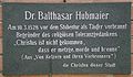 Gedenktafel für Balthasar Hubmaier