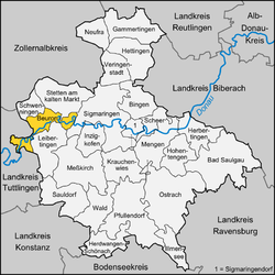 Elhelyezkedése Baden-Württemberg térképén