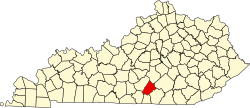 Karte von Russell County innerhalb von Kentucky