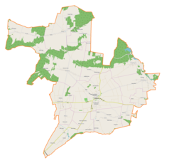 Mapa konturowa gminy Szydłów, na dole nieco na lewo znajduje się punkt z opisem „Solec”