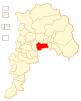 Location of the Llay-Llay commune in the Valparaíso Region