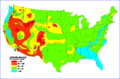 Heat Flow Contours of the United States.