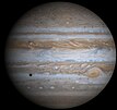 Jupiter in natürlichen Farben mit Schatten des Mondes Europa