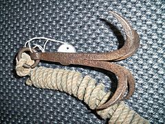 A grappling hook with multiple hooks to increase the chances of catching and anchoring onto a surface or an object