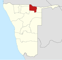 Karte Kavango-West in Namibia