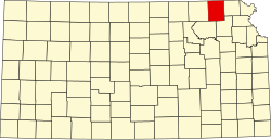 Karte von Nemaha County innerhalb von Kansas