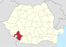 Locatie van district Mehedinți in Roemenië