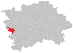 Location of Řeporyje in Prague