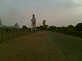 A view of Shivalayam Temple from the main road of Gandhi Nagar.