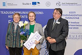 Receiving the Estonian Science Communication Award in 2019