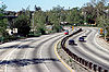 Looking south from Marmion Way, showing the differently-colored passing lanes