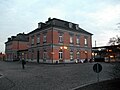 Bahnhof Coswig mit Empfangsgebäude, Nebengebäude (Güterabfertigung), Vorhalle zur Unterführung und zwei Bahnsteigüberdachungen