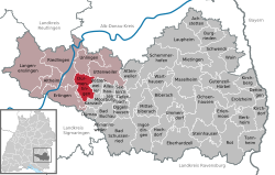 Elhelyezkedése Baden-Württemberg térképén