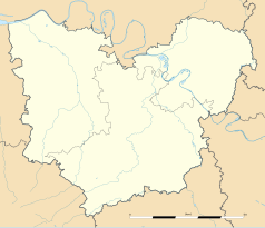 Mapa konturowa Eure, u góry nieco na lewo znajduje się punkt z opisem „Barneville-sur-Seine”