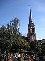 Evang. Petruskirche Stuttgart-Gablenberg – vom Friedhof aus gesehen