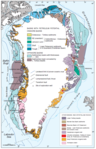 Geologisk kort over Grønland.